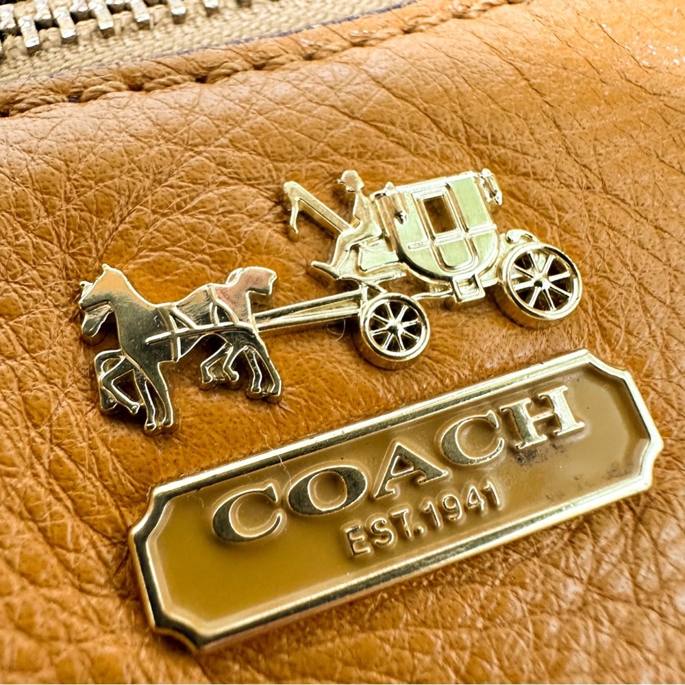 Coach Christie Hobo Camel Mustard Brown Leather - Picture 10 of 14